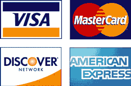 Visa, MasterCard, Discover and American Express